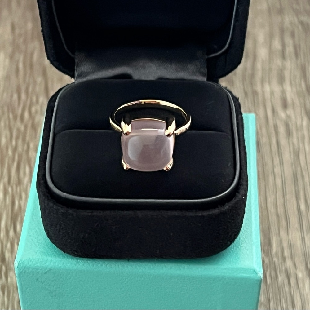 Tiffany & Co. rose quartz sugar stack ring - Picture 7 of 16
